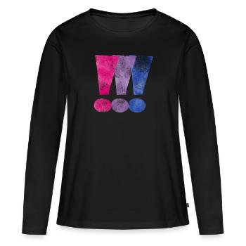 Points d'exclamation de la fierté bisexuelle - T-shirt manches longues Premium bio Femme - noir - Devant - Julia (174cm)