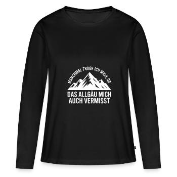 Je me demande si l’Allgäu ne me manque pas ! - T-shirt manches longues Premium bio Femme - noir - Devant - Julia (174cm)