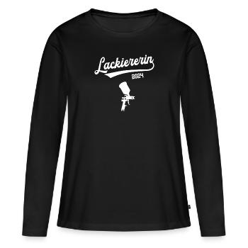 Lackiererin 2024 Ausbildung Prüfung Malerin - Frauen Premium Bio Langarmshirt - Schwarz - Vorne - Julia (174cm)