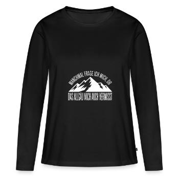 Je me demande si l’Allgäu ne me manque pas ! - T-shirt manches longues Premium bio Femme - noir - Devant - Julia (174cm)