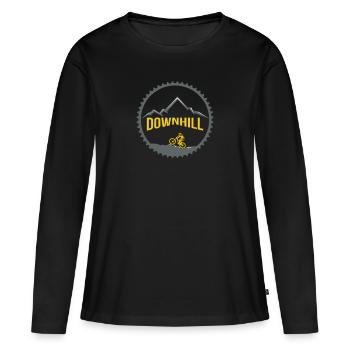 Plateau de descente - T-shirt manches longues Premium bio Femme - noir - Devant - Julia (174cm)