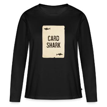 Card Shark - Carte à jouer - T-shirt manches longues Premium bio Femme - noir - Devant - Julia (174cm)