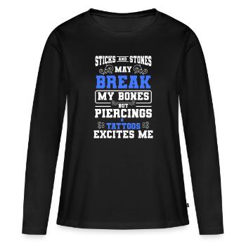 Piercing Job Körperschmuck Piercingstudio - Frauen Premium Bio Langarmshirt - Schwarz - Vorne - Julia (174cm)