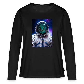 Panther Chameleon Astronaute Spaceman - T-shirt manches longues Premium bio Femme - noir - Devant - Julia (174cm)