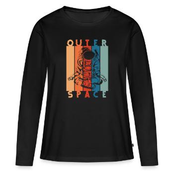 Système solaire de voyage dans l'espace de l'univers spatial - T-shirt manches longues Premium bio Femme - noir - Devant - Julia (174cm)
