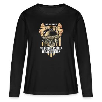 Militär Kämpfen Luftwaffe - Frauen Premium Bio Langarmshirt - Schwarz - Vorne - Julia (174cm)