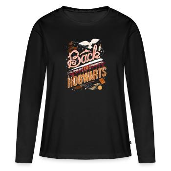 Harry Potter Back To Hogwarts - T-shirt manches longues Premium bio Femme - noir - Devant - Julia (174cm)