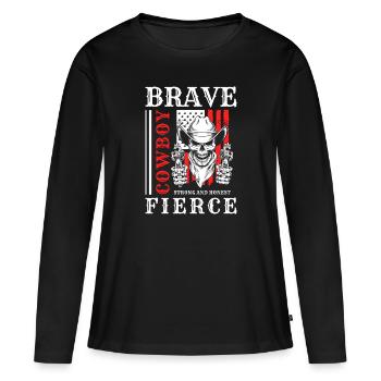 Far West Ouest de l’Ouest de l’Amérique - T-shirt manches longues Premium bio Femme - noir - Devant - Julia (174cm)