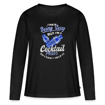 Cocktail Boissons Boissons Célébrations - T-shirt manches longues Premium bio Femme - noir - Devant - Julia (174cm)
