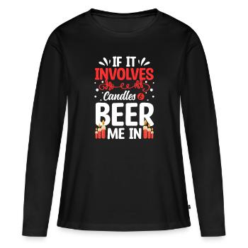 Kerzen Feuer Romantik - Frauen Premium Bio Langarmshirt - Schwarz - Vorne - Julia (174cm)