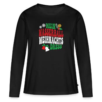 Weihnachten Wasserball Spielerin Wasserballspieler - Frauen Premium Bio Langarmshirt - Schwarz - Vorne - Julia (174cm)