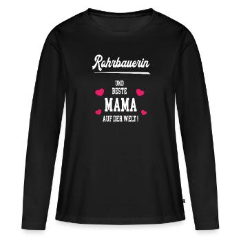 Rohrbauerin Beste Mama Muttertag Geburtstag - Frauen Premium Bio Langarmshirt - Schwarz - Vorne - Julia (174cm)