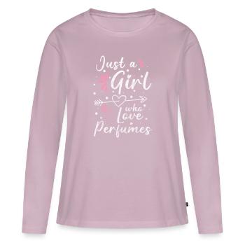 Parfum Luxe Lover Fragrance - T-shirt manches longues Premium bio Femme - rose poudré - Devant - Julia (174cm)