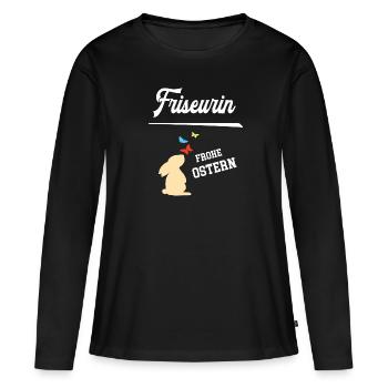Friseurin Ostern Geschenk Frisörin Coiffeur Chefin - Frauen Premium Bio Langarmshirt - Schwarz - Vorne - Julia (174cm)
