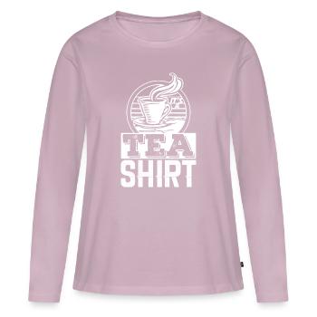 It's A Tea Shirt, Tea Fan Lover Tea Room Cat - Women's Premium Organic Long Sleeve Shirt - dusky pink - Front - Julia (174cm)