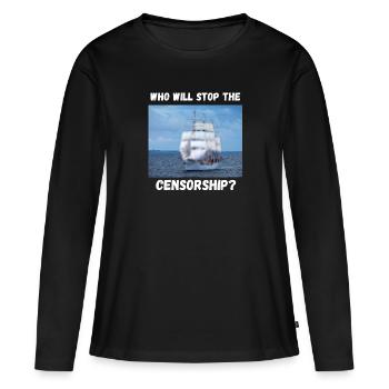 Censure - T-shirt manches longues Premium bio Femme - noir - Devant - Julia (174cm)