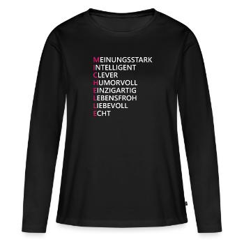 Michelle Name Geschenk - Frauen Premium Bio Langarmshirt - Schwarz - Vorne - Julia (174cm)