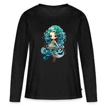 Dollie Water - Women's Premium Organic Long Sleeve Shirt - black - Front - Julia (174cm)