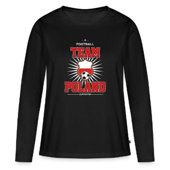 Pologne - T-shirt manches longues Premium bio Femme - noir - Devant - Julia (174cm)