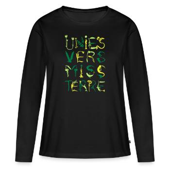 Miss Erde Universum - Frauen Premium Bio Langarmshirt - Schwarz - Vorne - Julia (174cm)