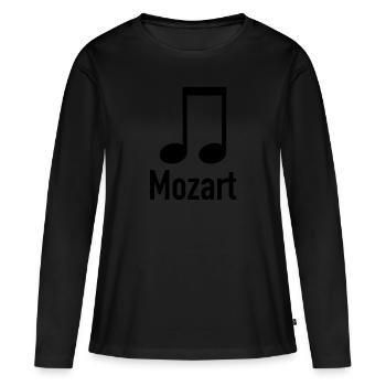 Musique classique de Mozart - T-shirt manches longues Premium bio Femme - noir - Devant - Julia (174cm)