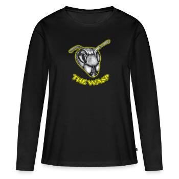 Dessiné la guêpe - T-shirt manches longues Premium bio Femme - noir - Devant - Julia (174cm)