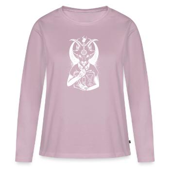 Goth chèvre - T-shirt manches longues Premium bio Femme - rose poudré - Devant - Julia (174cm)