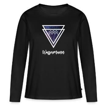 Verseau - T-shirt manches longues Premium bio Femme - noir - Devant - Julia (174cm)