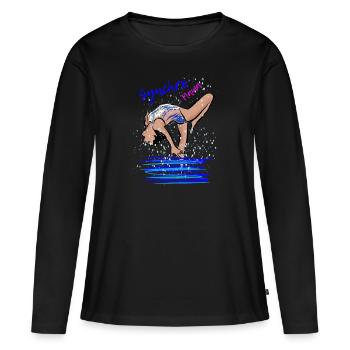 Synchro Mama - Frauen Premium Bio Langarmshirt - Schwarz - Vorne - Julia (174cm)