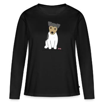 Terrier Brasileiro - Frauen Premium Bio Langarmshirt - Schwarz - Vorne - Julia (174cm)