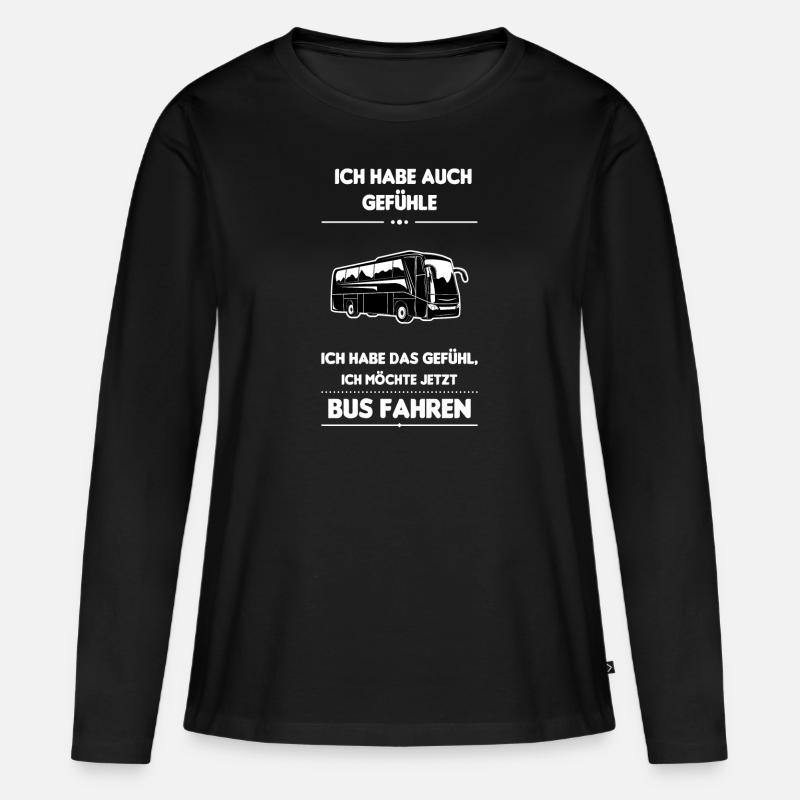 Busfahrer Bus Berufskraftfahrer Schulbus Reisebus - Frauen Premium Bio Langarmshirt - Schwarz