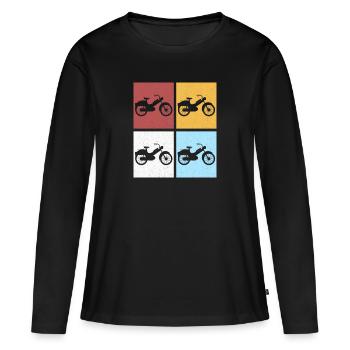 Moped Moped Moped Driver Moped Driver Mopeds Mokick - Women's Premium Organic Long Sleeve Shirt - black - Front - Julia (174cm)
