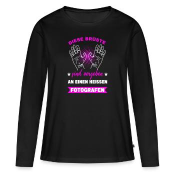 Fotografie Fotografieren Kamera Fotograf Spruch - Frauen Premium Bio Langarmshirt - Schwarz - Vorne - Julia (174cm)