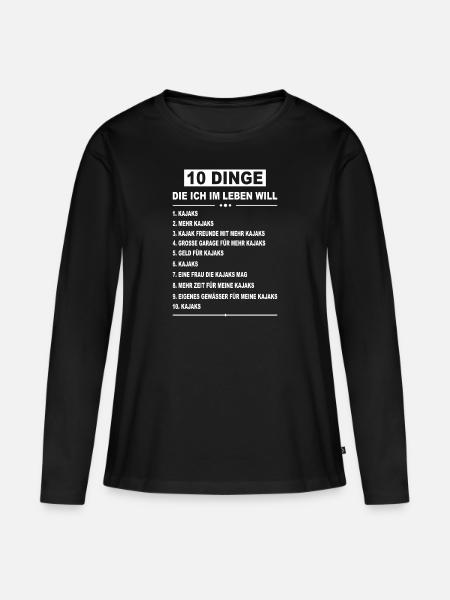 Kajak Wassersport Paddeln Kajakfahren Kajakfahrer - Frauen Premium Bio Langarmshirt - Schwarz