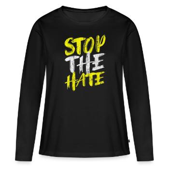 Asian Lives Matter Stop Asian Hate - Women's Premium Organic Long Sleeve Shirt - black - Front - Julia (174cm)