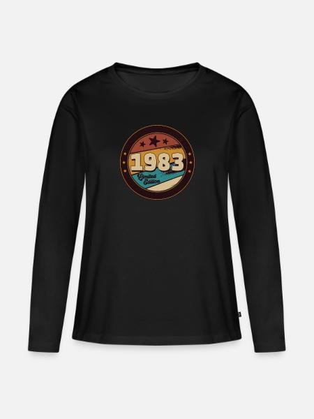 1983 - Frauen Premium Bio Langarmshirt - Schwarz
