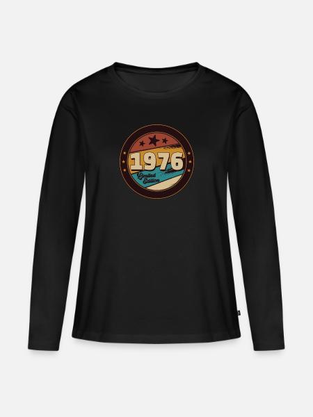 1976 - Frauen Premium Bio Langarmshirt - Schwarz