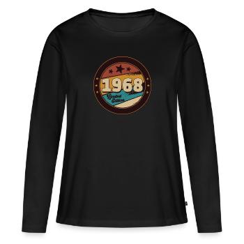 1968 - Frauen Premium Bio Langarmshirt - Schwarz - Vorne - Julia (174cm)