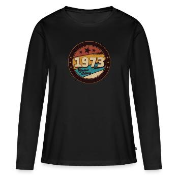 1973 - Women's Premium Organic Long Sleeve Shirt - black - Front - Julia (174cm)