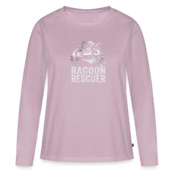 Raton laveur - T-shirt manches longues Premium bio Femme - rose poudré - Devant - Julia (174cm)