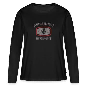 Octopus - Women's Premium Organic Long Sleeve Shirt - black - Front - Julia (174cm)