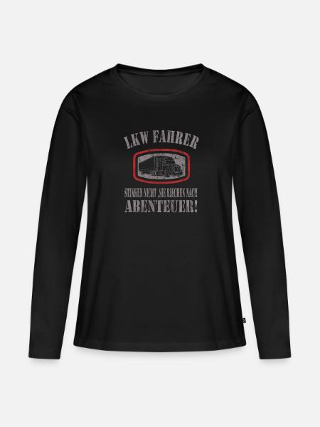 LKW Fahrer - Frauen Premium Bio Langarmshirt - Schwarz