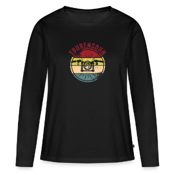Motocicleta - Camiseta ecológica prémium de manga larga para mujer - negro - delante - Julia (174cm)