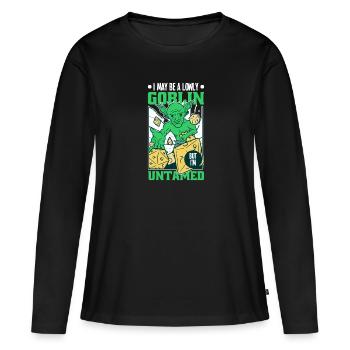 Jeu de rôle - T-shirt manches longues Premium bio Femme - noir - Devant - Julia (174cm)