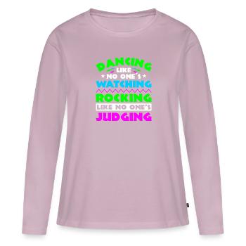 Fête - T-shirt manches longues Premium bio Femme - rose poudré - Devant - Julia (174cm)