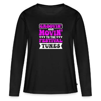 Festival - Frauen Premium Bio Langarmshirt - Schwarz - Vorne - Julia (174cm)