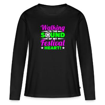 Festival - Frauen Premium Bio Langarmshirt - Schwarz - Vorne - Julia (174cm)