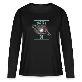 Fête - T-shirt manches longues Premium bio Femme - noir - Devant - Julia (174cm)