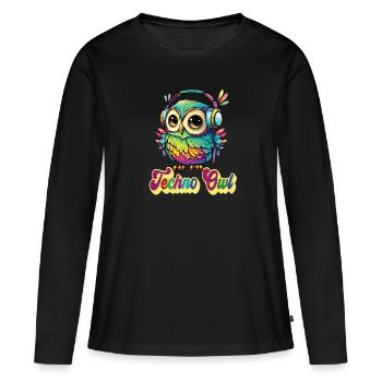 Fête - T-shirt manches longues Premium bio Femme - noir - Devant - Julia (174cm)
