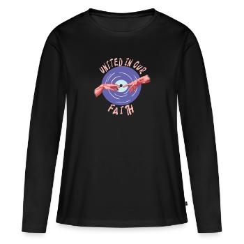 Fête - T-shirt manches longues Premium bio Femme - noir - Devant - Julia (174cm)